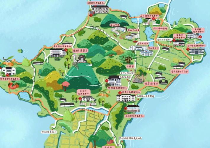 新津手绘地图旅游的独特视角